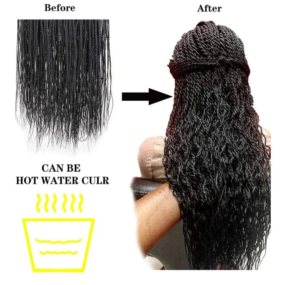 ZRQ 20 Inch 8 Packs Senegalese Twist Crochet Hair #1B Black Synthetic Extensions
